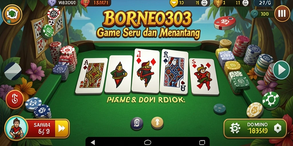 Tampilan menarik gameplay domino di BORNEO303.