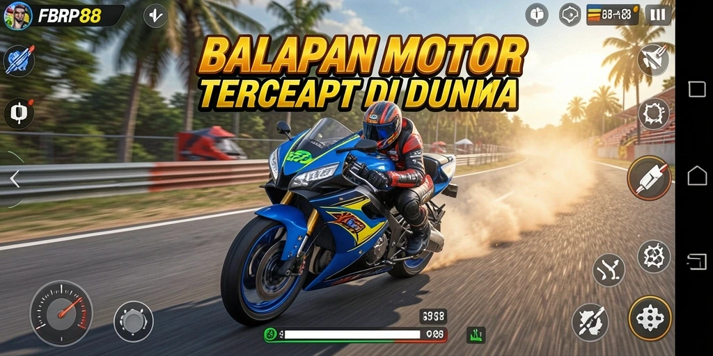 Gambaran aksi balapan motor yang mendebarkan di FBRP88.