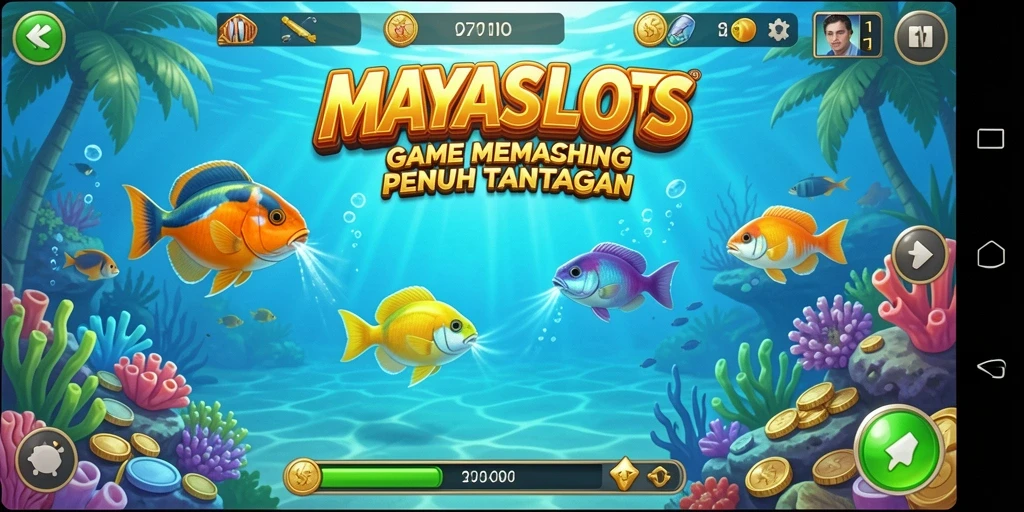 Tampilan gameplay seru dengan berbagai jenis ikan di MAYASLOTS.