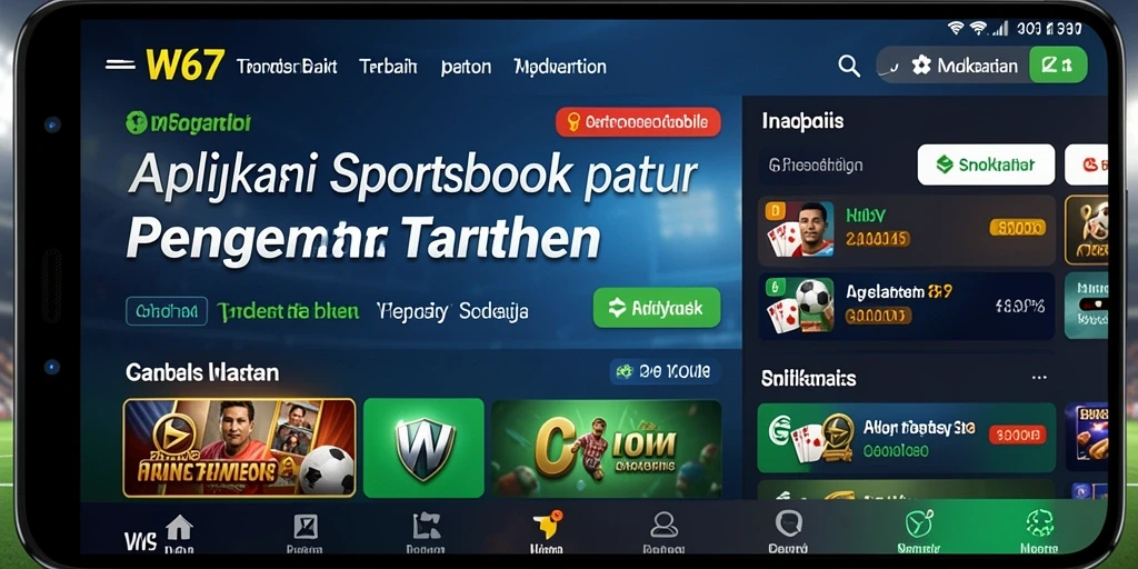 Tampilan antarmuka W67 yang intuitif untuk taruhan olahraga.
