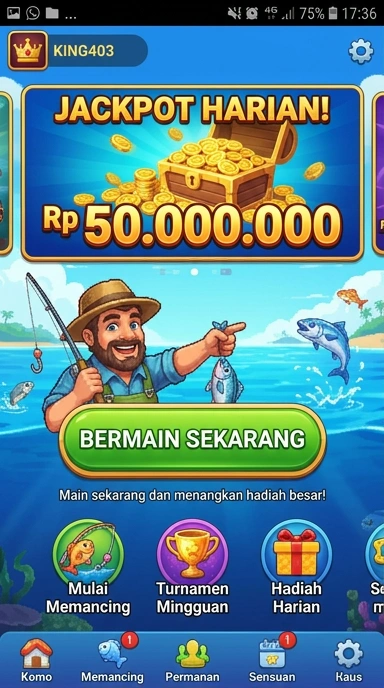 Screenshot aplikasi king403 dengan antarmuka yang intuitif dan mudah digunakan.